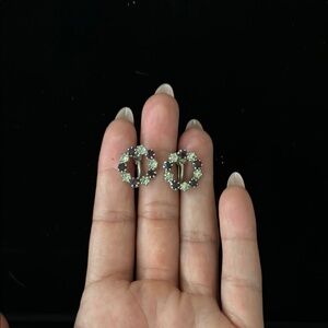 Elegant 12K White Gold Filled Purple Crystal Earrings